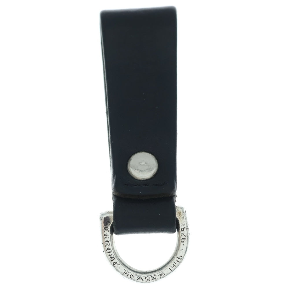 CHROME HEARTS(クロムハーツ) BELT LOOP クロスボールボタンレザーベルトループ シルバー/ブラック BCA397