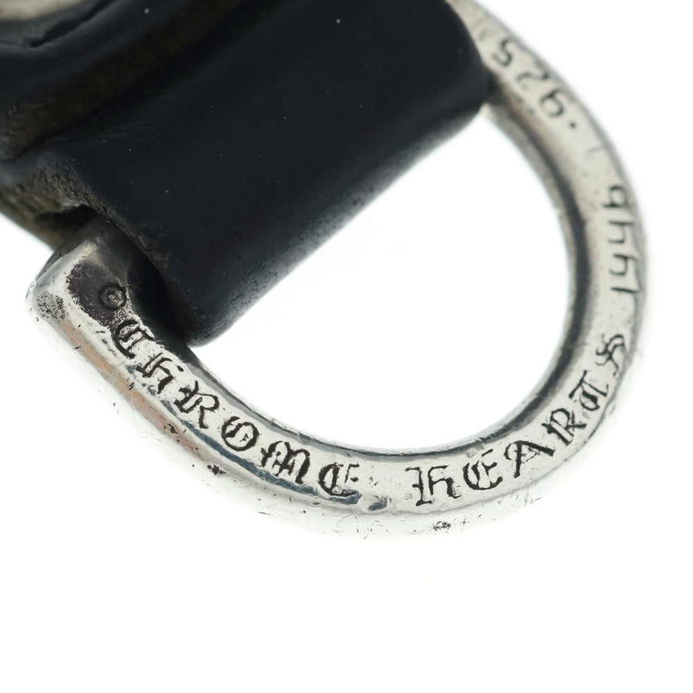 CHROME HEARTS(クロムハーツ) BELT LOOP クロスボールボタンレザーベルトループ シルバー/ブラック BCA397