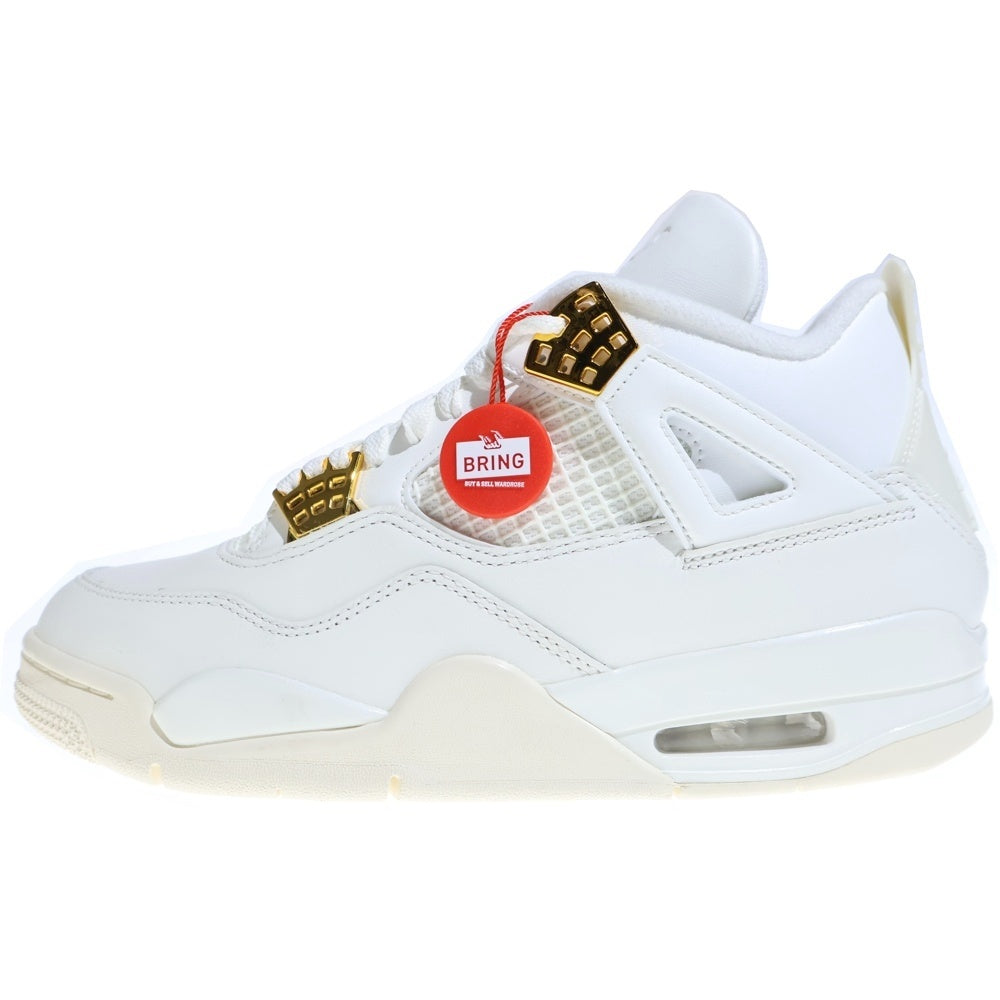 NIKE(ナイキ) WMNS AIR JORDAN 4 RETRO WHITE & GOLD AQ9129-170 ウィメンズ エア ジョーダン 4 レトロ ハイカットスニーカー ホワイト/ゴールド US10/27cm レディース