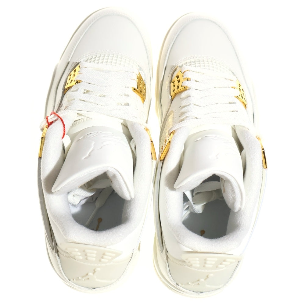 NIKE(ナイキ) WMNS AIR JORDAN 4 RETRO WHITE & GOLD AQ9129-170 ウィメンズ エア ジョーダン 4 レトロ ハイカットスニーカー ホワイト/ゴールド US10/27cm レディース