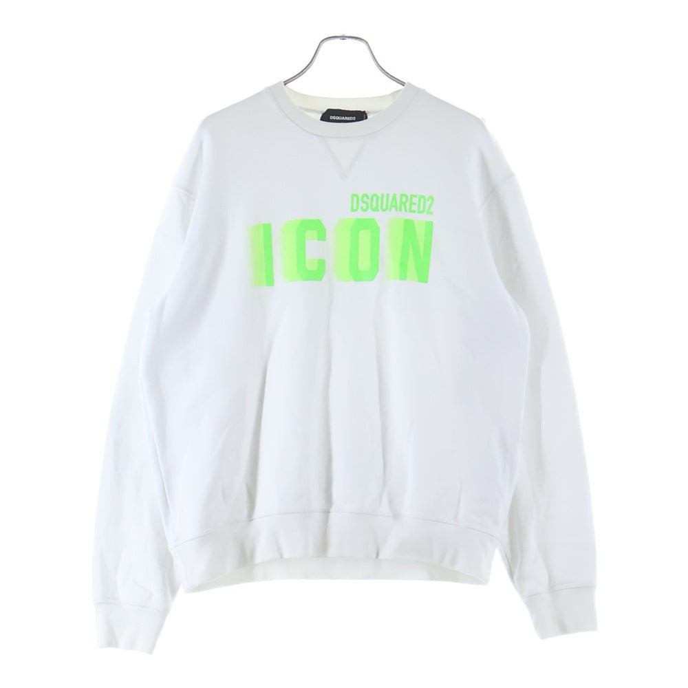 DSQUARED2(ディースクエアード) 24SS アイコン プリントスウェット パーカー トレーナー S79GU0111 ホワイト/グリーン