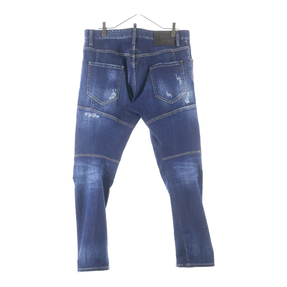 DSQUARED2(ディースクエアード) 23AW Tidy Biker Jean タイディ バイカー ジーンズ ダメージ加工 スキニーデニムパンツ S71LB1262 インディゴ