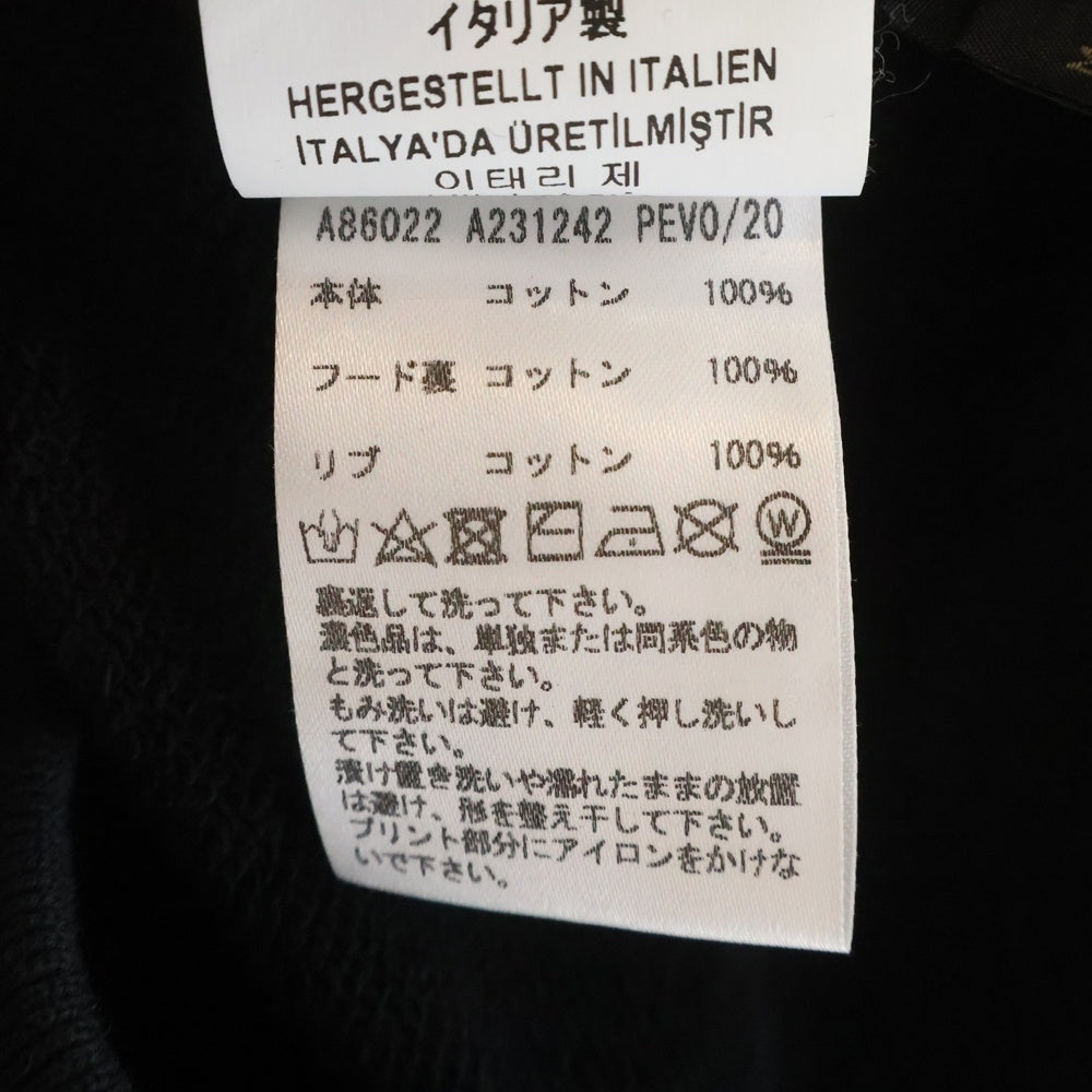 VERSACE(ヴェルサーチ) ホームシグネチャーメデューサ ロゴプリントプルオーバーパーカー フーディー ブラック