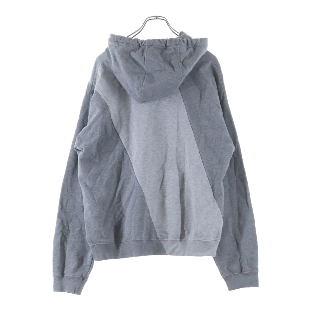 VERSACE(ヴェルサーチ) Front logo pullover hoodie フロントロゴ プルオーバーパーカー 切り替え グレー A232781 A84840