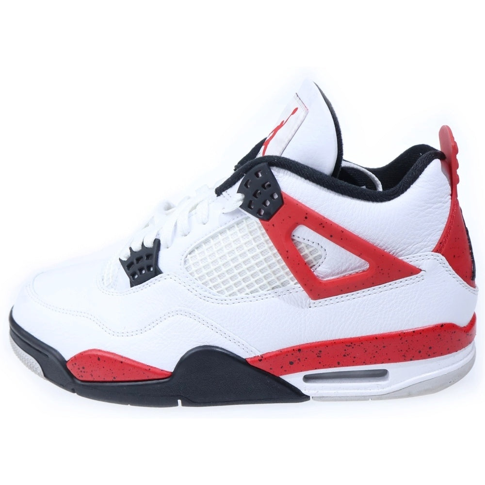 NIKE(ナイキ) AIR JORDAN 4 RETRO RED CEMENT エアジョーダン レトロ レッドセメント ミッドカットスニーカー ホワイト/レッド US9.5/27.5cm DH6927-161
