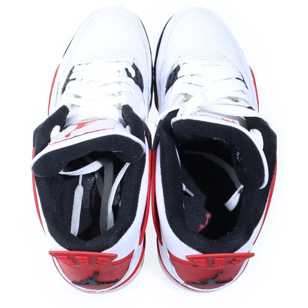 NIKE(ナイキ) AIR JORDAN 4 RETRO RED CEMENT エアジョーダン レトロ レッドセメント ミッドカットスニーカー ホワイト/レッド US9.5/27.5cm DH6927-161