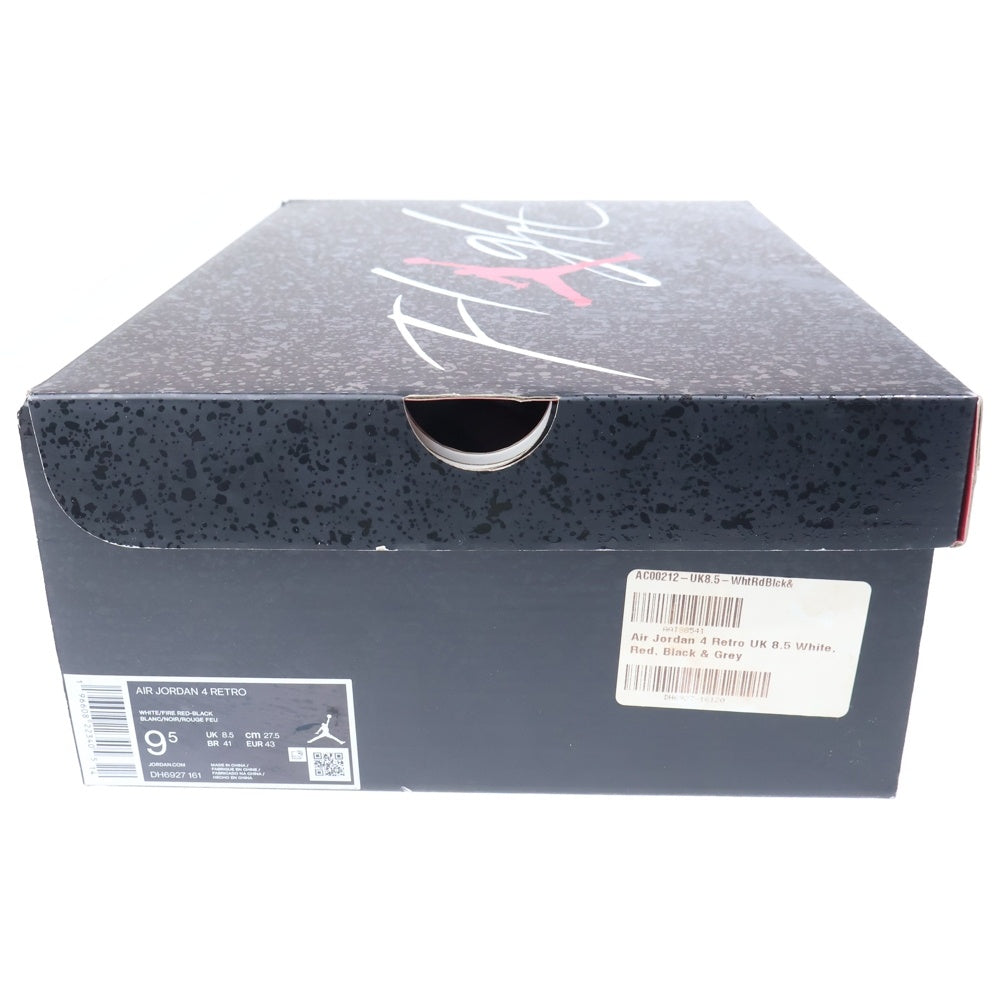 NIKE(ナイキ) AIR JORDAN 4 RETRO RED CEMENT エアジョーダン レトロ レッドセメント ミッドカットスニーカー ホワイト/レッド US9.5/27.5cm DH6927-161