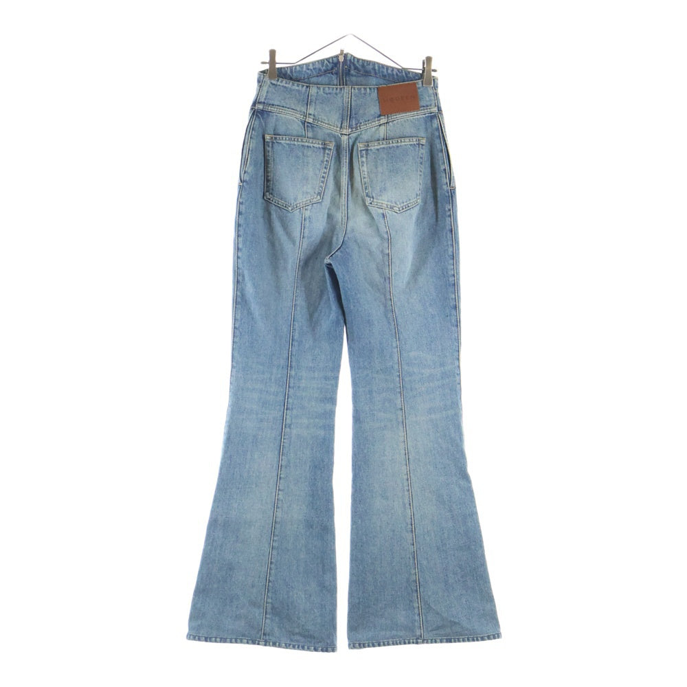 Alexander McQueen(アレキサンダーマックイーン) Fold Over Waist Jeans フォールドオーバーウエストジーンズ フレアデニム レディース インディゴ 813252QMACV