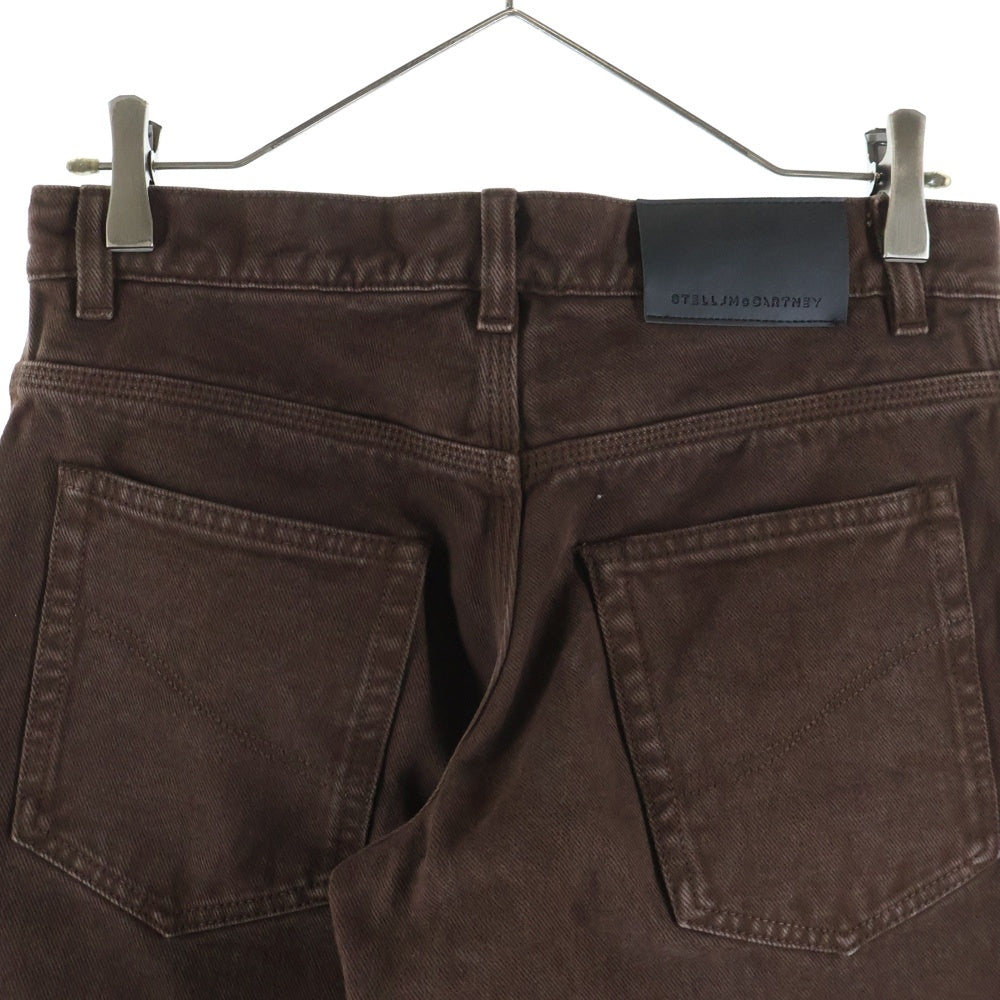STELLA McCARTNEY(ステラマッカートニー) Logo Patch Jeans ロゴパッチジーンズ ワイドレッグデニム レディース ブラウン 6D04283SQH42