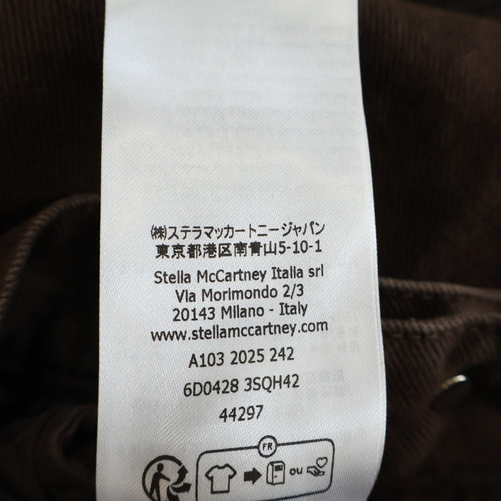 STELLA McCARTNEY(ステラマッカートニー) Logo Patch Jeans ロゴパッチジーンズ ワイドレッグデニム レディース ブラウン 6D04283SQH42