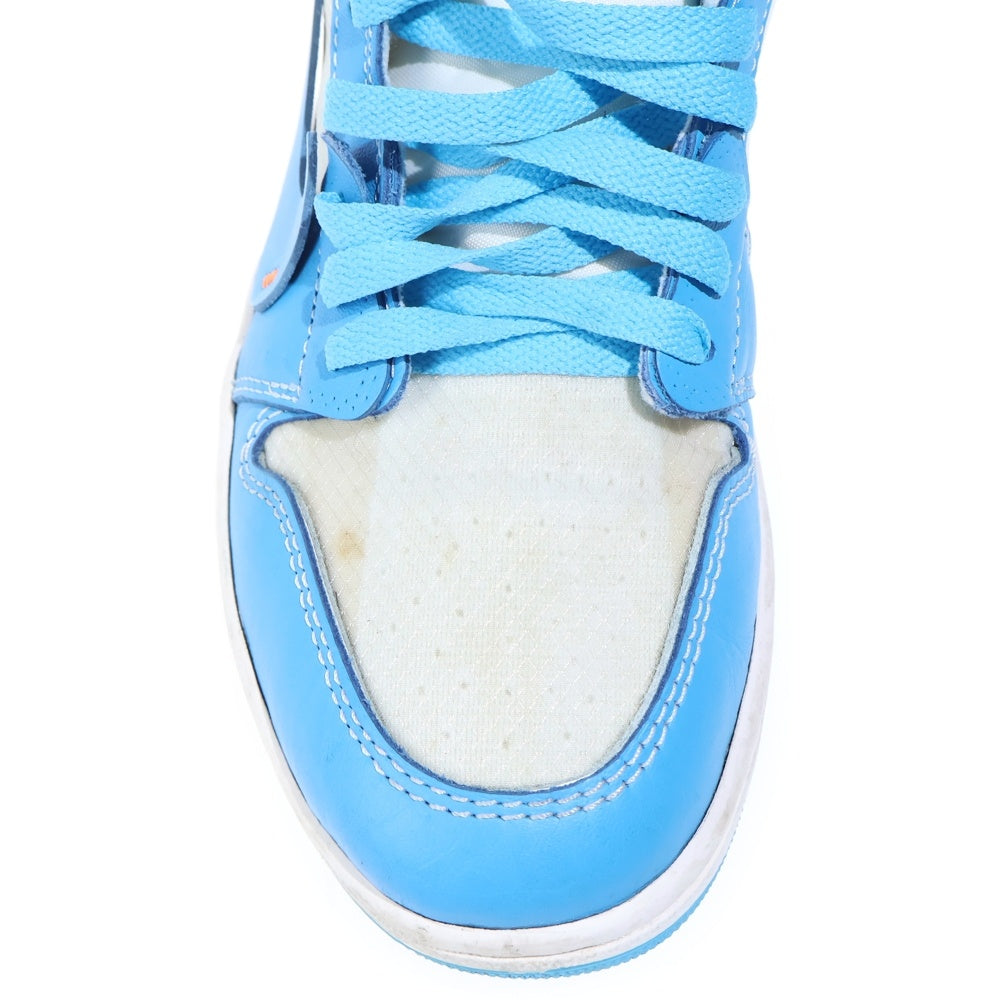 NIKE(ナイキ) ×OFF-WHITE AIR JORDAN 1 POWDER BLUE UNC AQ0818-148 オフホワイト エアジョーダン1 パウダーブルー ハイカットスニーカー US8/26cm ホワイト/ブルー