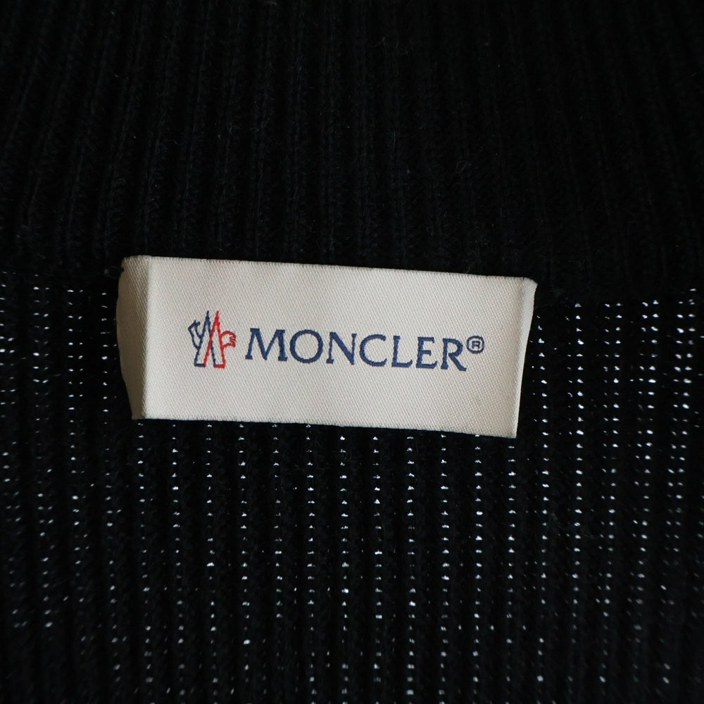 MONCLER(モンクレール) ワッペンロゴ ニット切り替え ハイネック ジップアップ ダウンジャケット ブラック H20919B00008 M1131