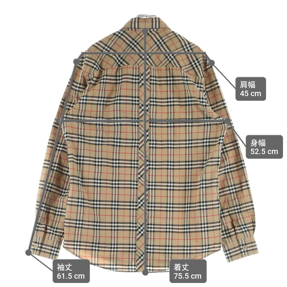 BURBERRY(バーバリー) Checkered long-sleeved shirt チェック総柄 長袖シャツ ベージュ 8017560