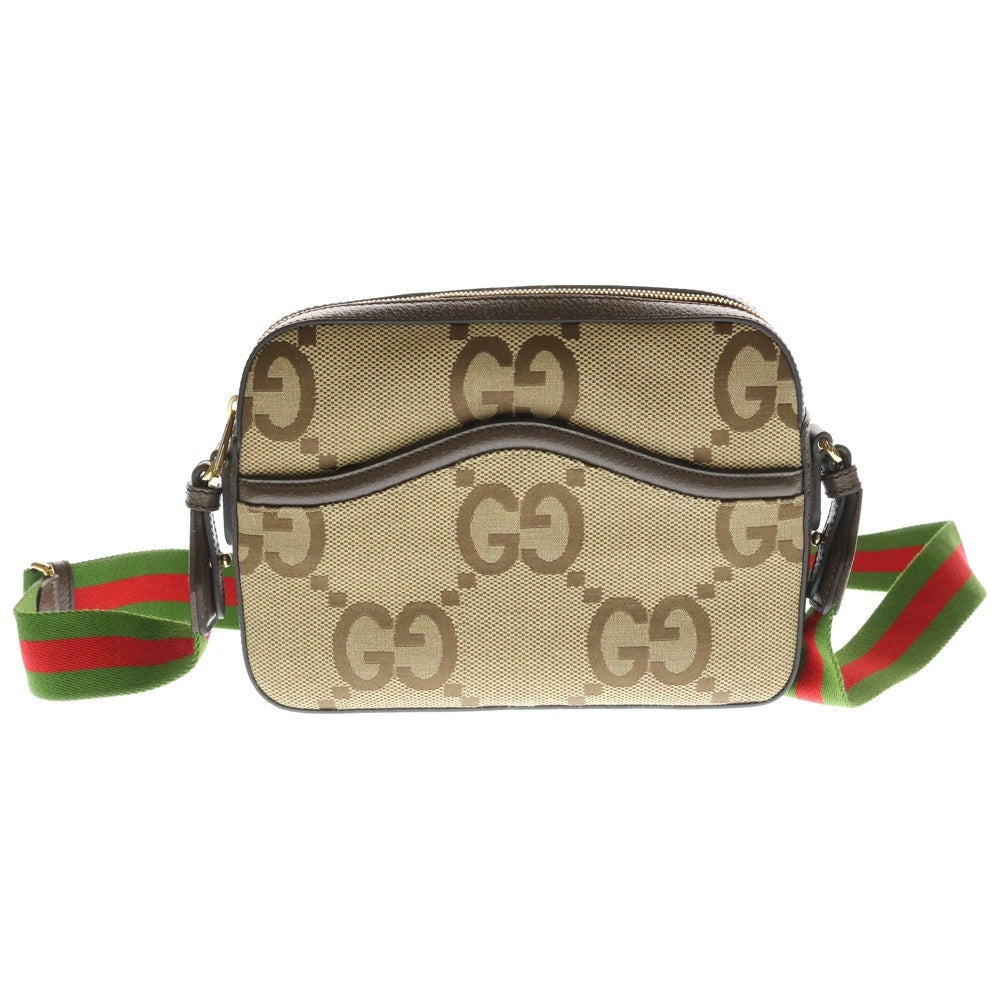 GUCCI(グッチ) ジャンボGG キャンバス レザー メッセンジャーバッグ ショルダーバッグ ブラウン/ベージュ 675891 レディース