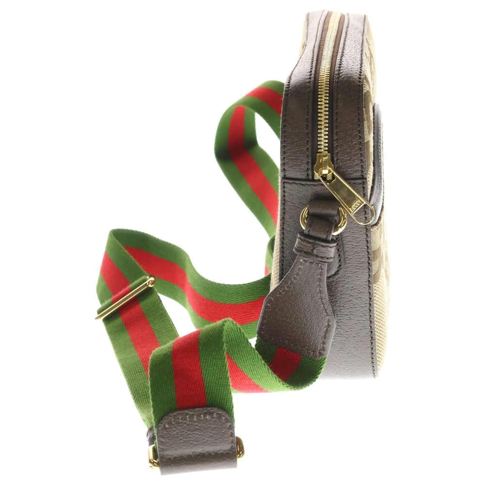 GUCCI(グッチ) ジャンボGG キャンバス レザー メッセンジャーバッグ ショルダーバッグ ブラウン/ベージュ 675891 レディース