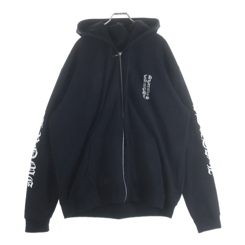 CHROME HEARTS(クロムハーツ) SWTSHRT HD ZIP アームロゴ ジップアップパーカー スウェット ブラック