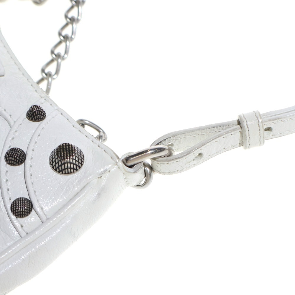 BALENCIAGA(バレンシアガ) LE CAGOLE MINI ルカゴール チェーンハンドバッグ レザー ミニ ショルダー バッグ レディース ホワイト