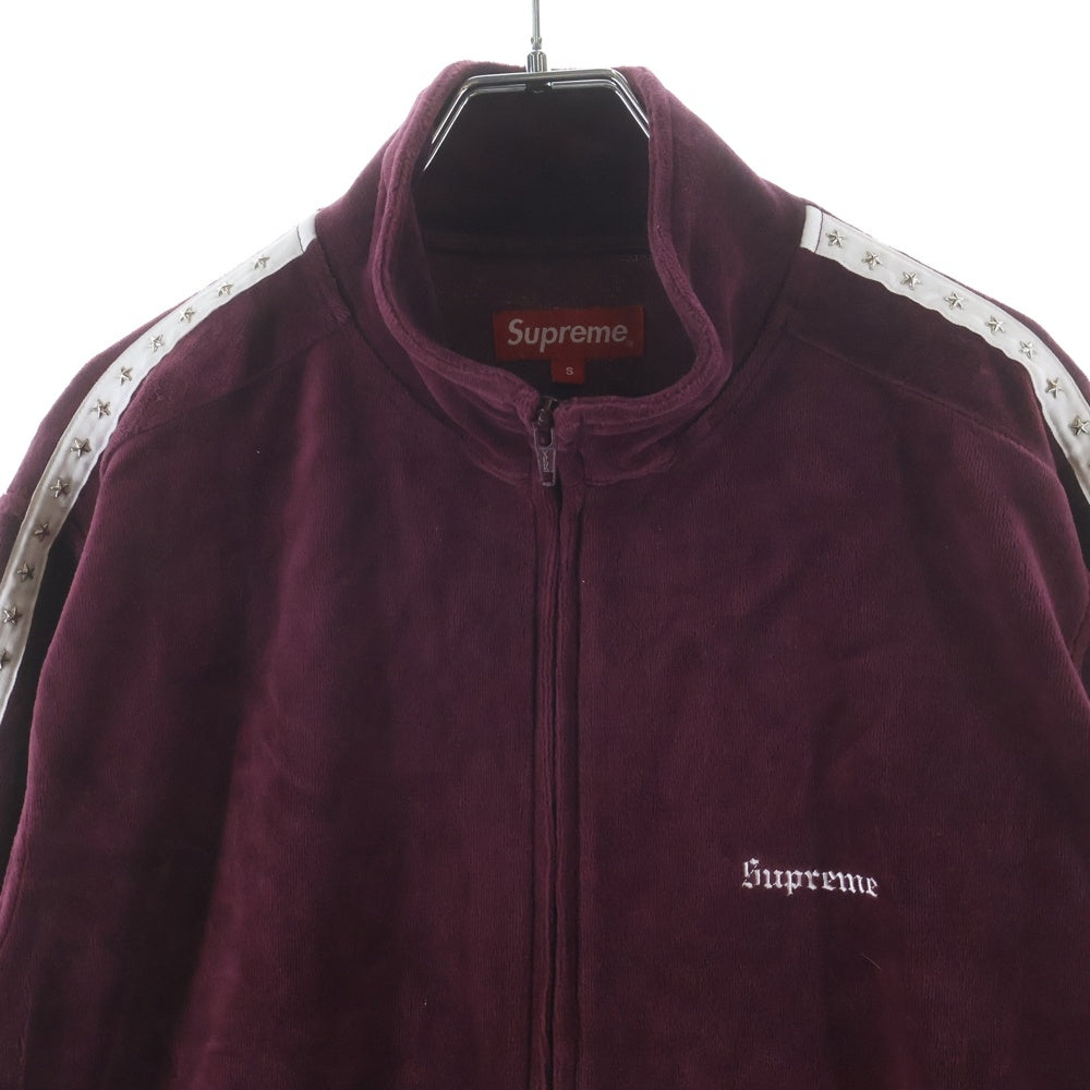 SUPREME(シュプリーム) 22AW Studded Velour Track Jacket スタースタッズ ベロア ジップアップジャケット ジャージ レッド