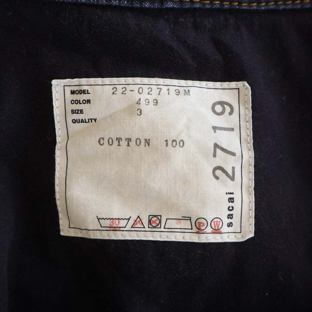 Sacai(サカイ) denim shir flap pockets 半袖デニムシャツ フラップポケット インディゴ 22-02719M