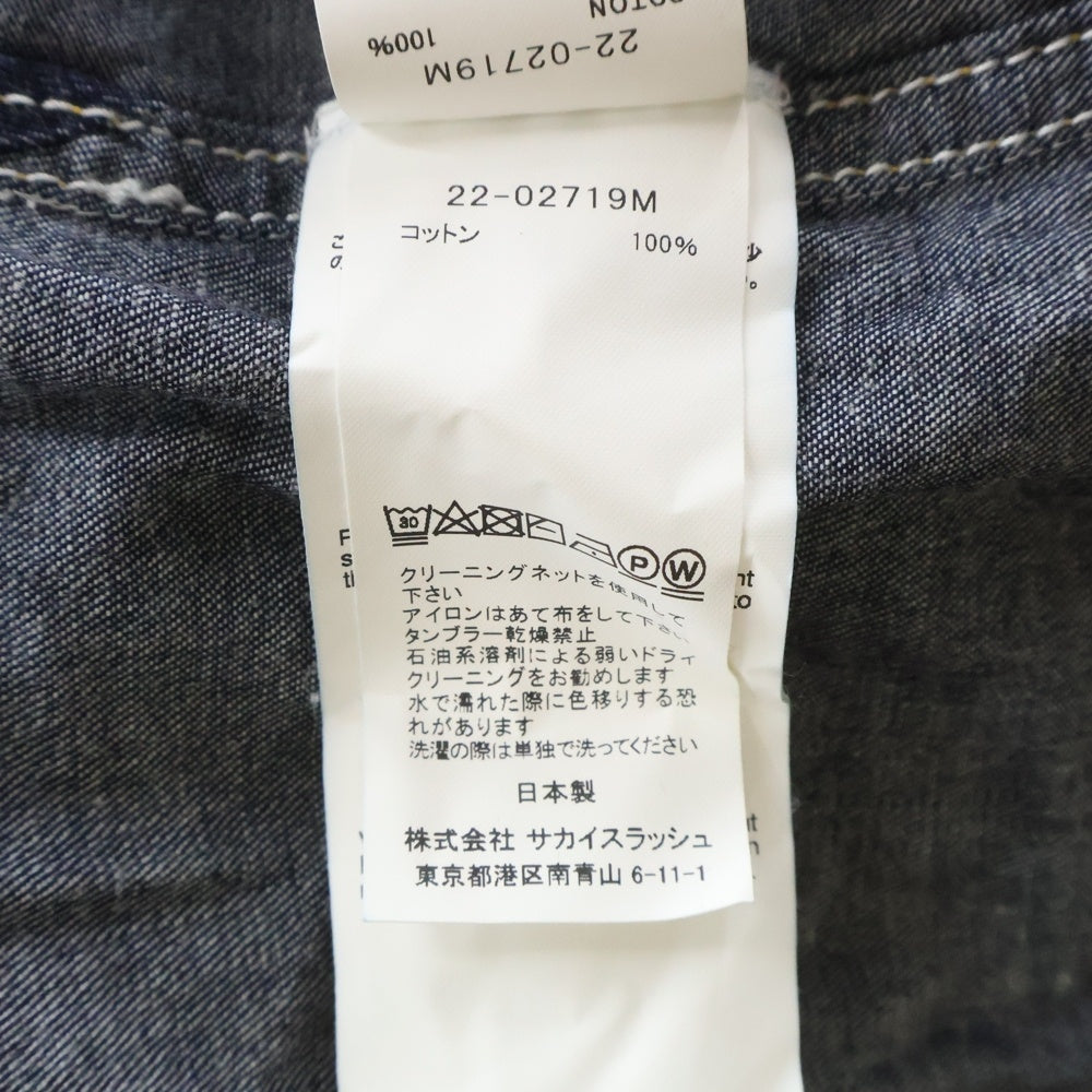 Sacai(サカイ) denim shir flap pockets 半袖デニムシャツ フラップポケット インディゴ 22-02719M