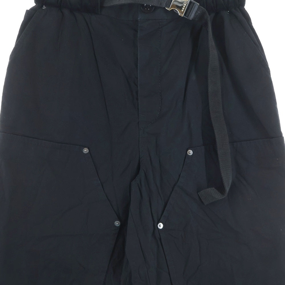 Sacai(サカイ) Cotton Oxford double knee Pants コットン ダブルニー ウエストベルトパンツ ブラック 20-02325M