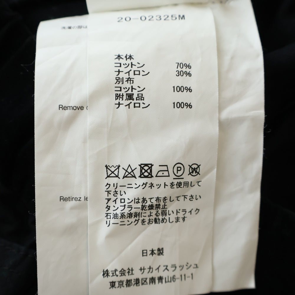 Sacai(サカイ) Cotton Oxford double knee Pants コットン ダブルニー ウエストベルトパンツ ブラック 20-02325M