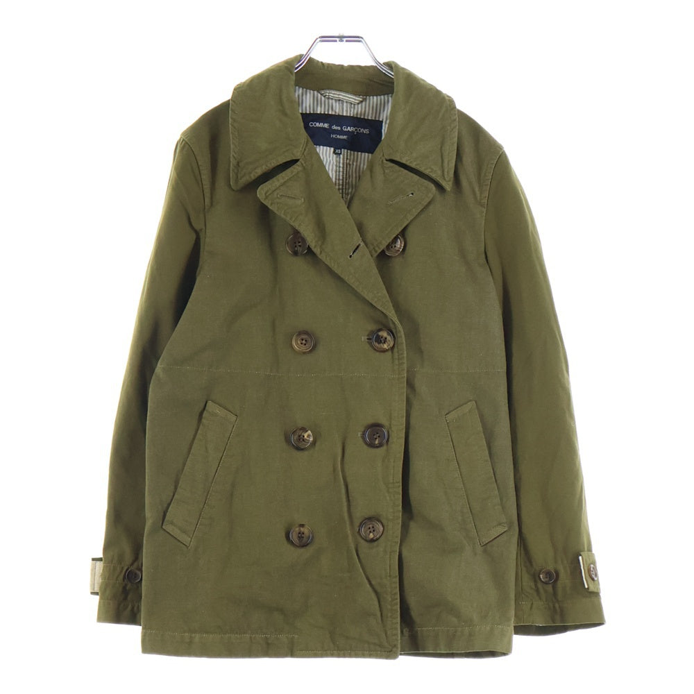 COMME des GARCONS(コムデギャルソン) ショートトレンチコート Vネック エルボーパッチ カーキ HS-C001