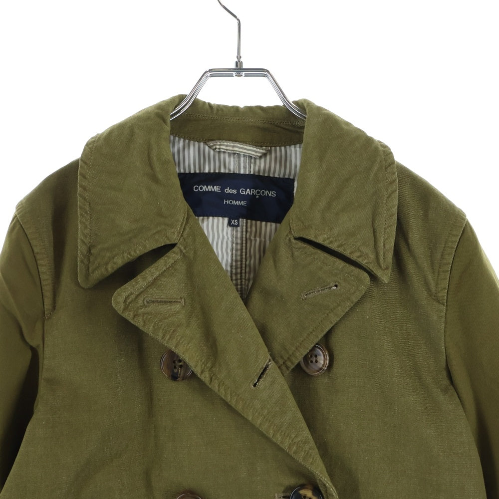 COMME des GARCONS(コムデギャルソン) ショートトレンチコート Vネック エルボーパッチ カーキ HS-C001
