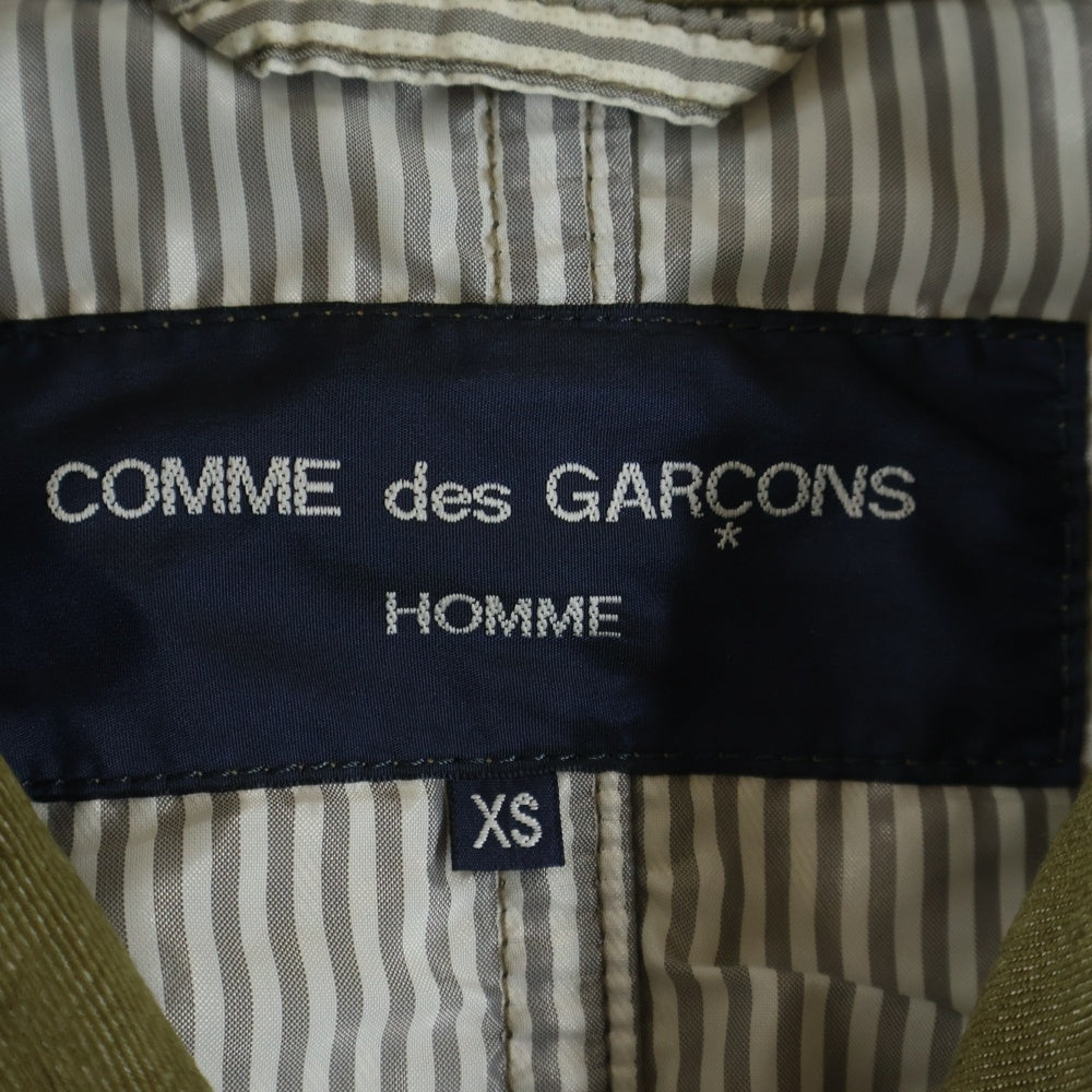 COMME des GARCONS(コムデギャルソン) ショートトレンチコート Vネック エルボーパッチ カーキ HS-C001