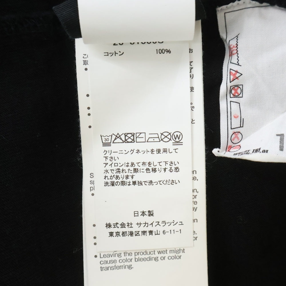 Sacai(サカイ) WHERE THE WILD THINGS ARE L/S 両面プリント クルーネック カットソー 長袖Tシャツ ブラック 25-01006S