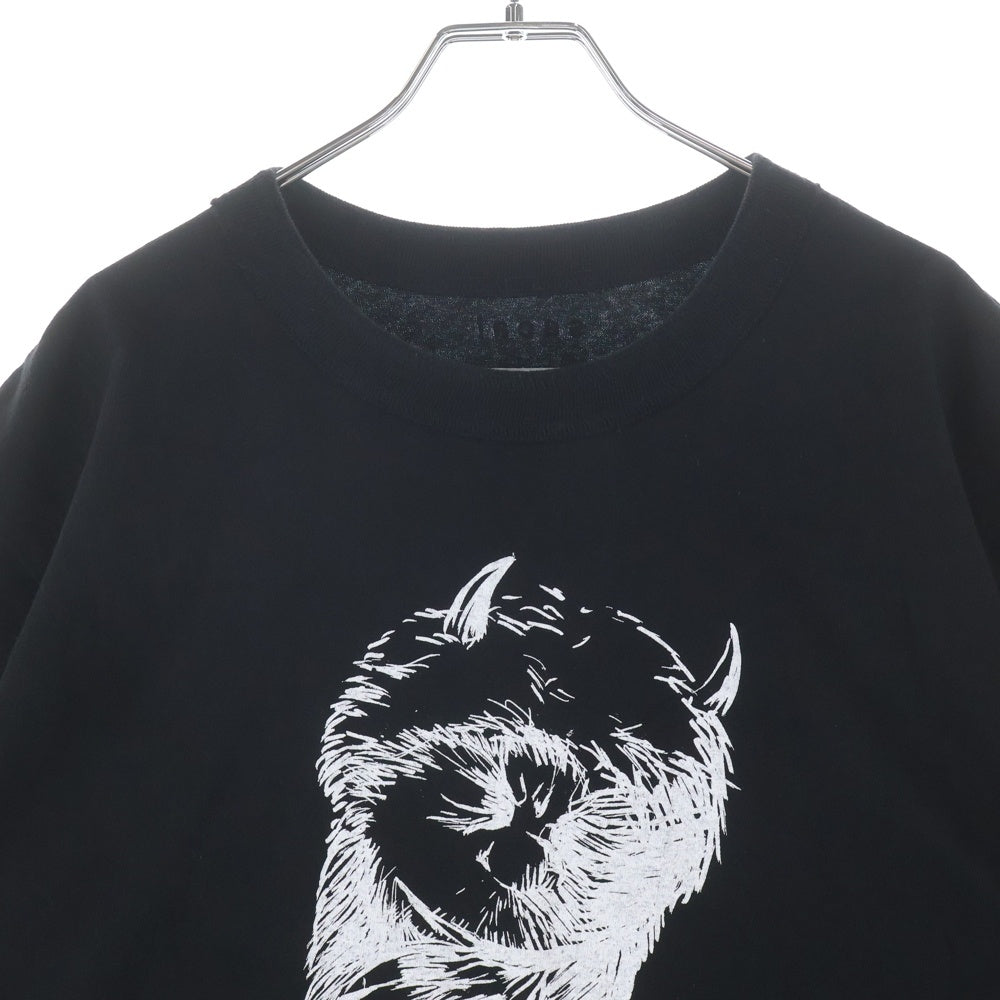 Sacai(サカイ) WHERE THE WILD THINGS ARE L/S 両面プリント 半袖カットソー Tシャツ ブラック 25-01008S