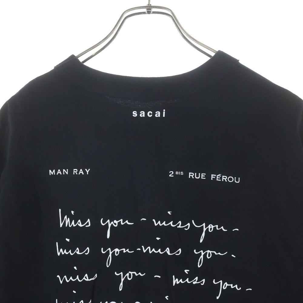 Sacai(サカイ) 25AW MAN RAY 両面プリント 半袖カットソー Tシャツ ブラック 25-01061S