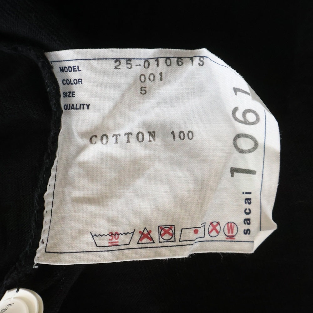 Sacai(サカイ) 25AW MAN RAY 両面プリント 半袖カットソー Tシャツ ブラック 25-01061S