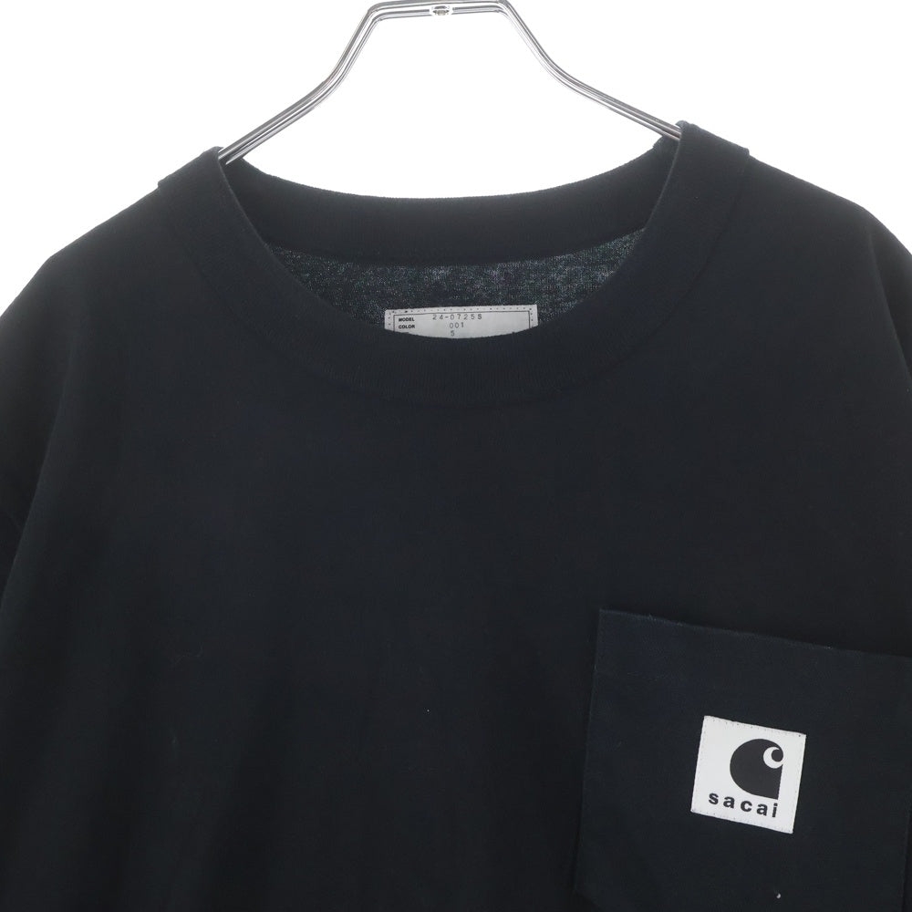 Carhartt WIP(カーハート ダブリューアイピー) 24SS ×sacai T-Shirt サカイ 半袖Tシャツ ブラック 24-0725S