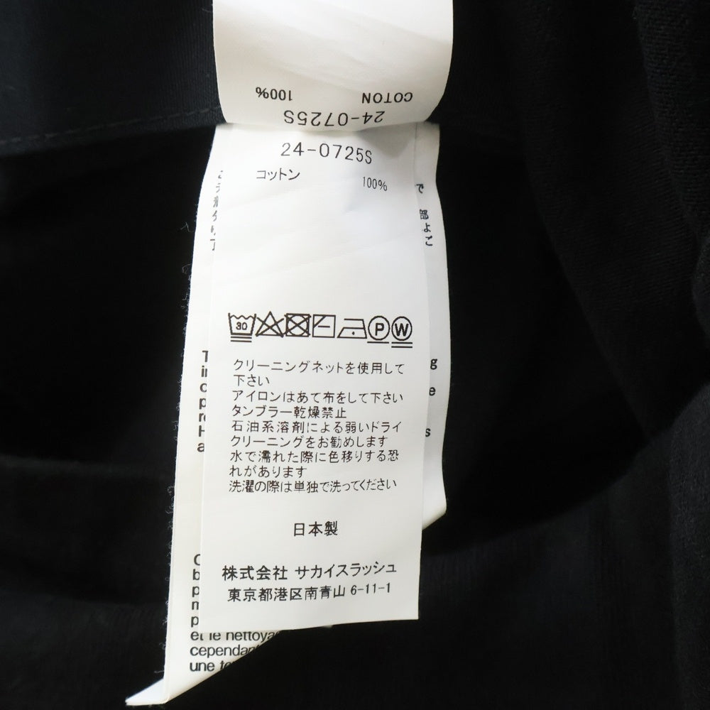 Carhartt WIP(カーハート ダブリューアイピー) 24SS ×sacai T-Shirt サカイ 半袖Tシャツ ブラック 24-0725S
