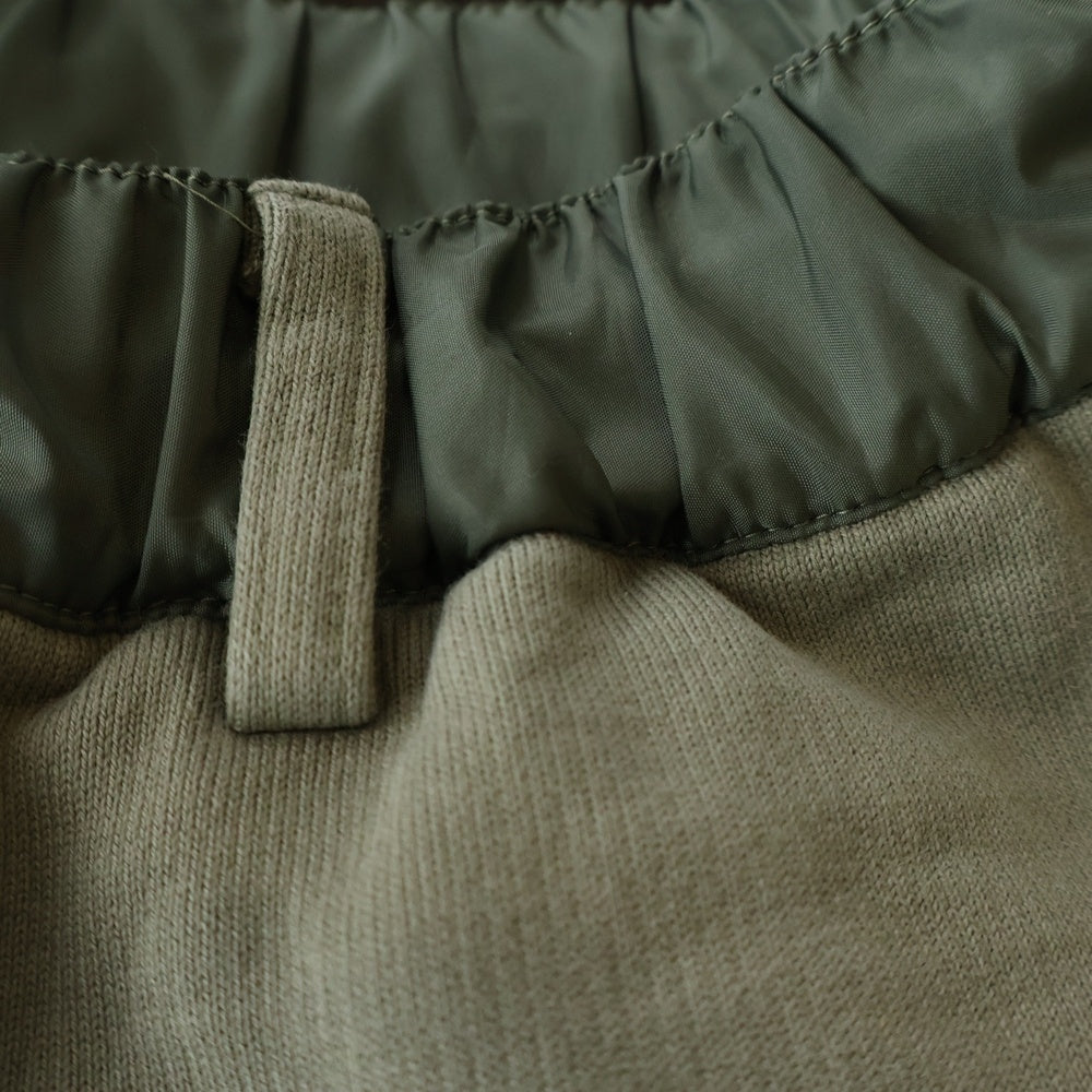Sacai(サカイ) Nylon sweat ナイロン切替スウェットジャージーロングパンツ カーキ 23-03026M