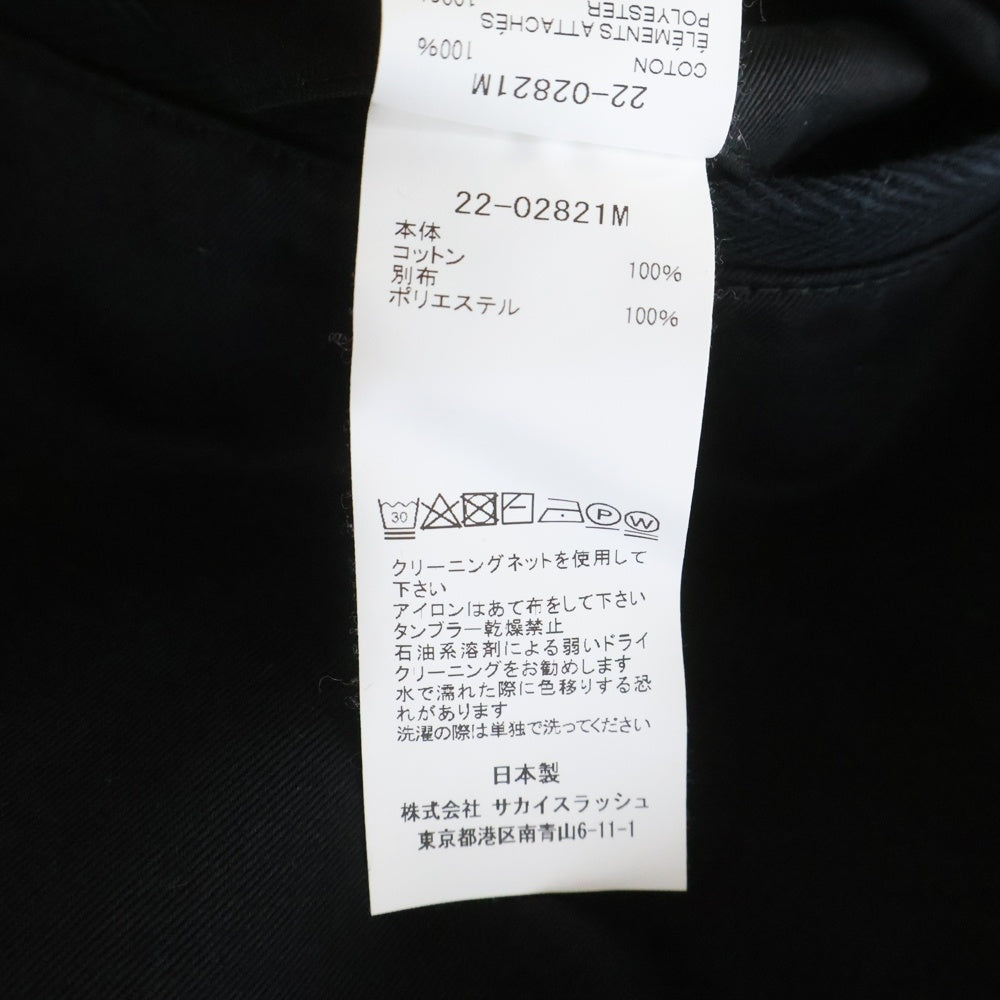 Sacai(サカイ) 22AW Cotton Chino Pants コットンチノパンツ ブラック 22-02821M