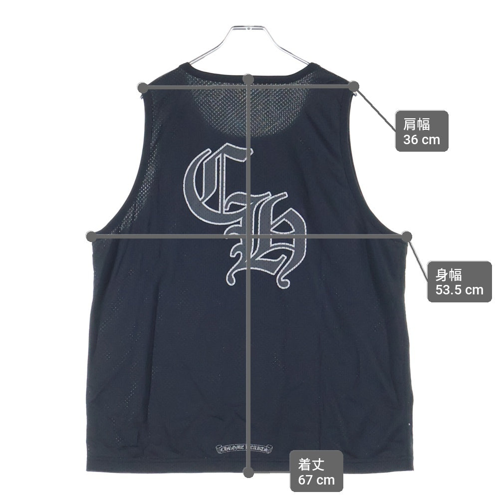 CHROME HEARTS(クロムハーツ) MESH WARM UP JERSEY リバーシブルCHロゴプリントメッシュタンクトップ ブラック