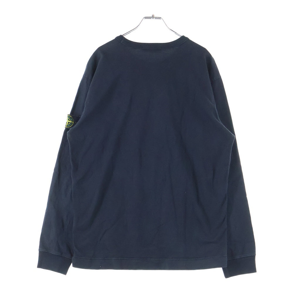 STONE ISLAND(ストーンアイランド) ロゴワッペン ヘビーウェイト コットン クルーネック カットソー 長袖Tシャツ ブラック 731564450