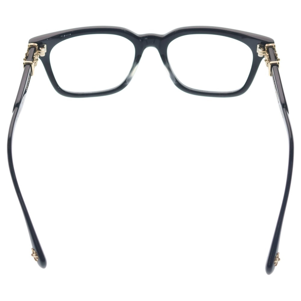 CHROME HEARTS(クロムハーツ) COX UCKER CHクロステンプル ウェリントンアイウェア 眼鏡 ブラック/ゴールド ※度入り