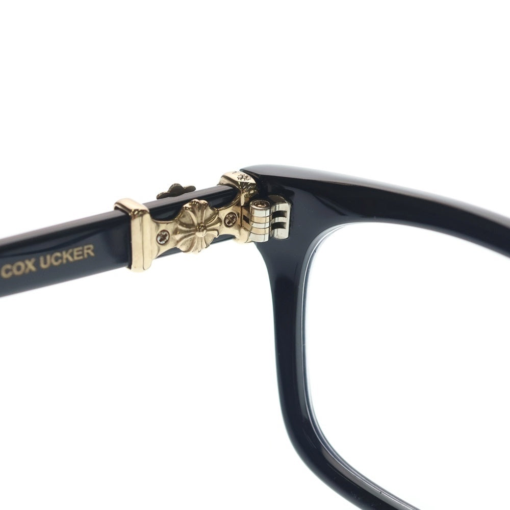 CHROME HEARTS(クロムハーツ) COX UCKER CHクロステンプル ウェリントンアイウェア 眼鏡 ブラック/ゴールド ※度入り