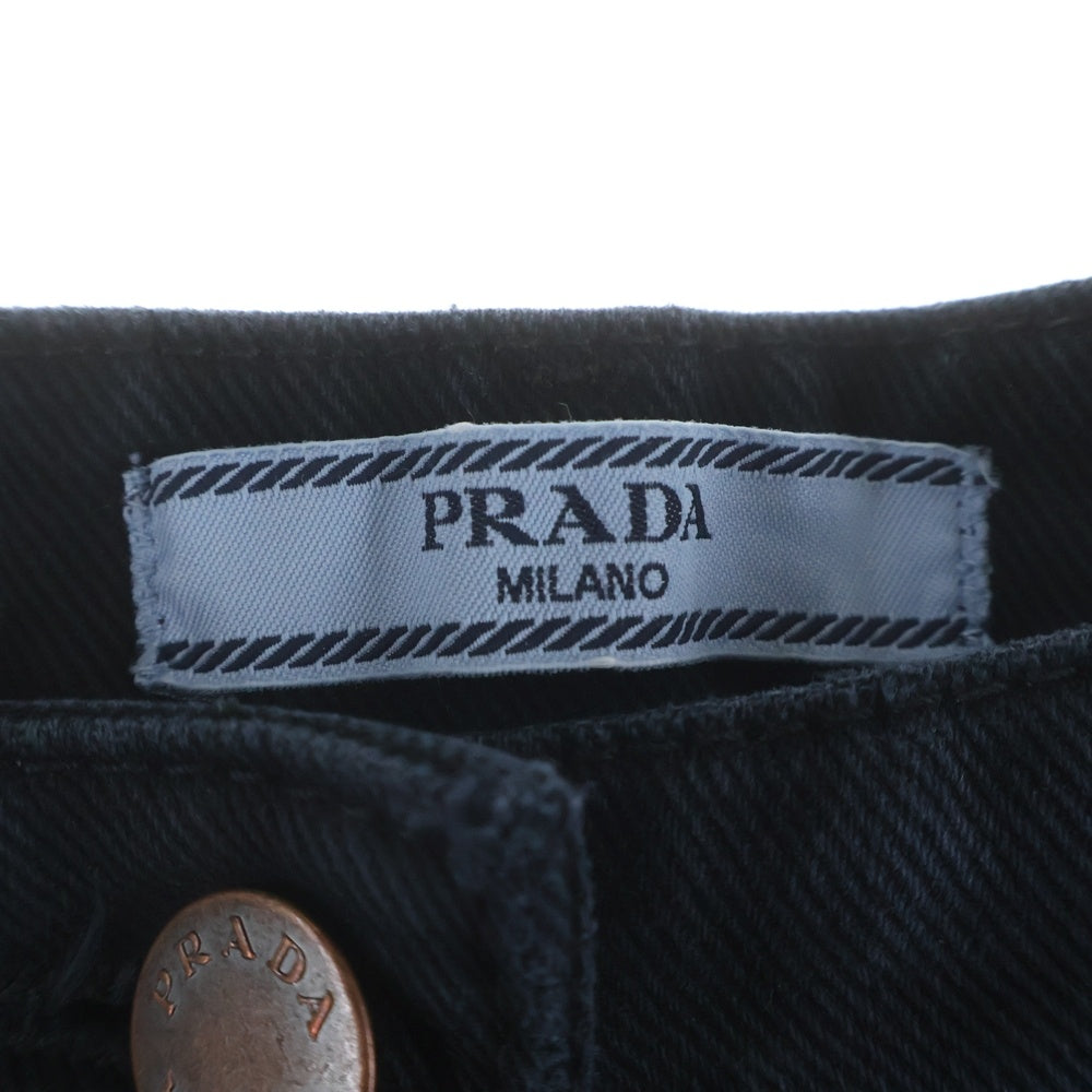 PRADA(プラダ) トライアングルプレート バレルジーンズ デニムパンツ ブラック レディース GFP519