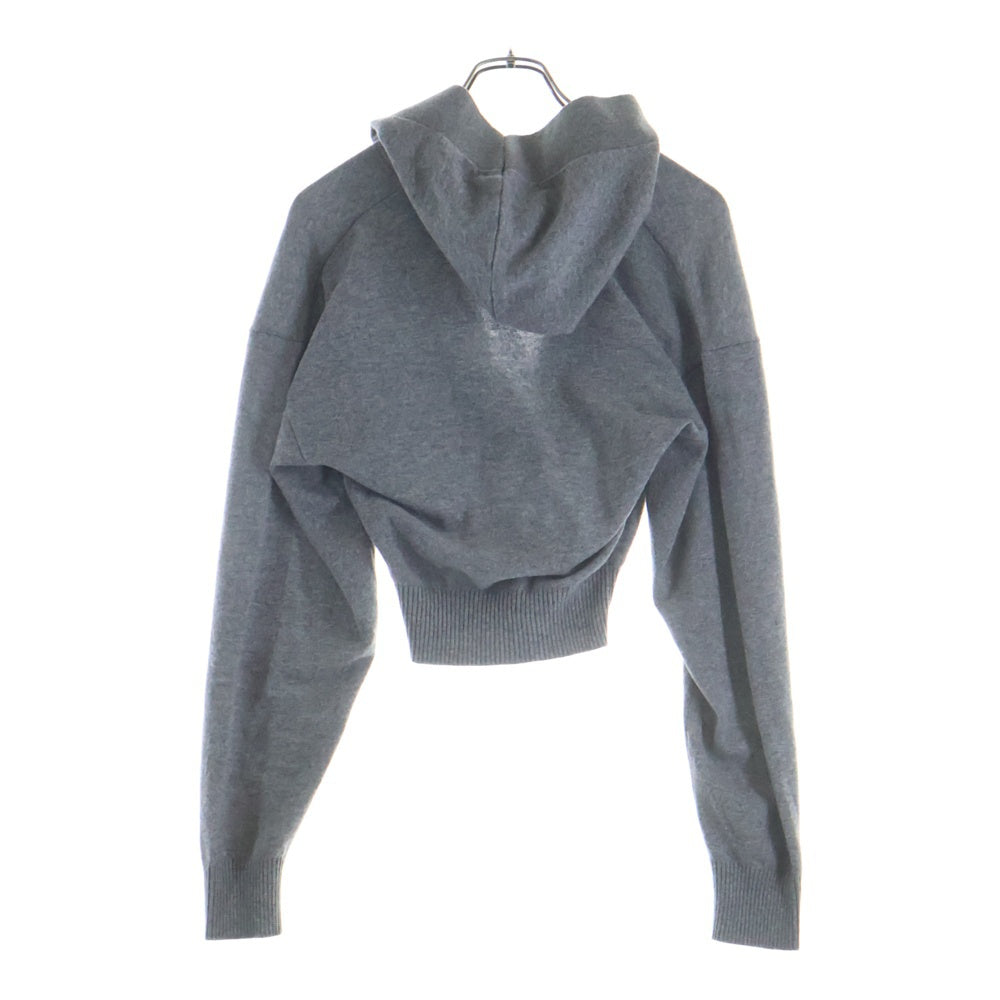 STELLA McCARTNEY(ステラマッカートニー) 25AW Cropped Hooded Wool Sweater クロップドニットフーディー ウールセーター グレー レディース