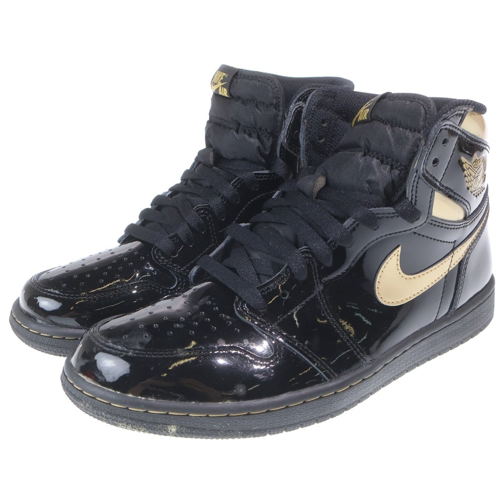 NIKE(ナイキ) AIR JORDAN1 RETRO HIGH OG BLACK-METALIC GOLD 555088-032 エアジョーダン1 ハイ メタリック ゴールド ハイカットスニーカー ブラック/ゴールド US9.5/27.5cm