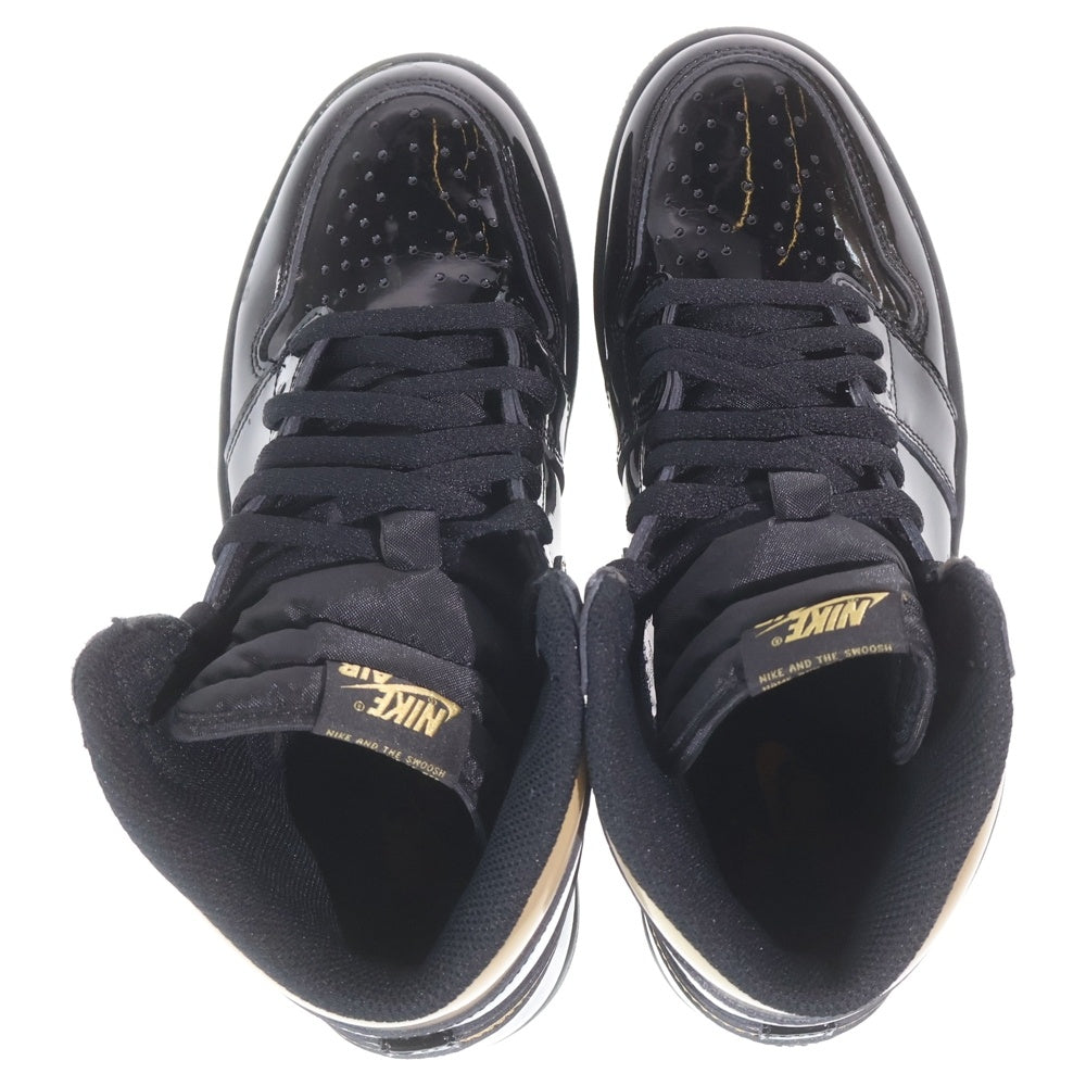 NIKE(ナイキ) AIR JORDAN1 RETRO HIGH OG BLACK-METALIC GOLD 555088-032 エアジョーダン1 ハイ メタリック ゴールド ハイカットスニーカー ブラック/ゴールド US9.5/27.5cm