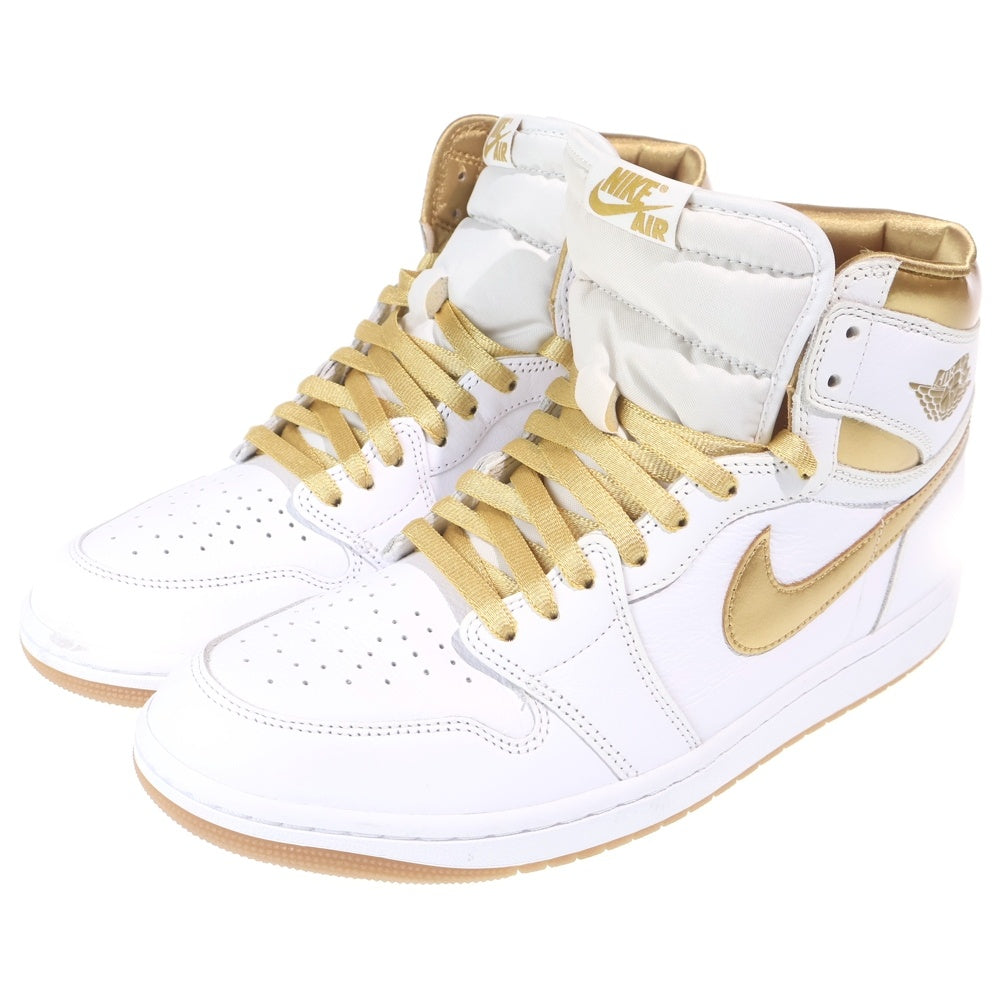 NIKE(ナイキ) WMNS AIR JORDAN 1 RETRO HIGH OG METALLIC GOLD FD2596-107 エアジョーダン1 レトロ ハイ OG ハイカットスニーカー ホワイト/ゴールド US11.5/28.5cm