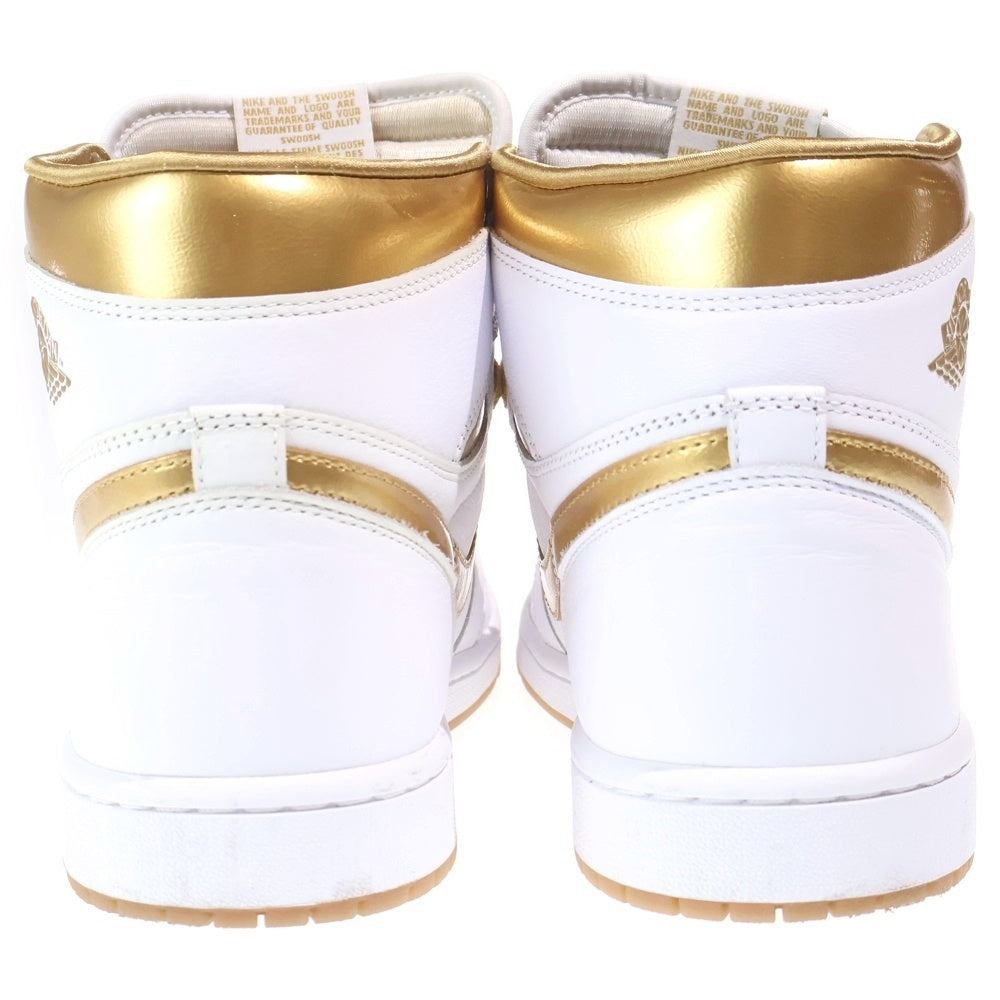 NIKE(ナイキ) WMNS AIR JORDAN 1 RETRO HIGH OG METALLIC GOLD FD2596-107 エアジョーダン1 レトロ ハイ OG ハイカットスニーカー ホワイト/ゴールド US11.5/28.5cm
