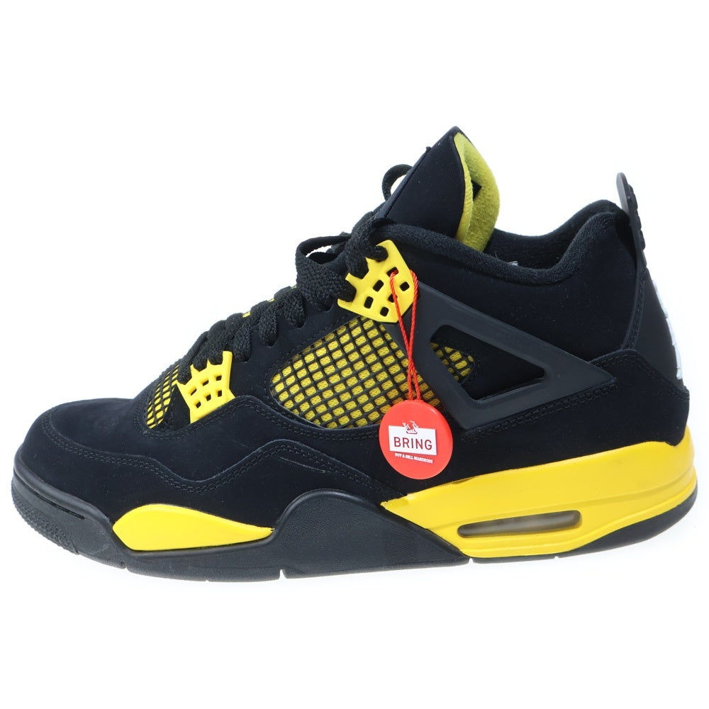 NIKE(ナイキ) AIR JORDAN 4 RETRO THUNDER 2023 DH6927-017 エアジョーダン4 レトロ サンダー ハイカットスニーカー ブラック/イエロー US0/28cm