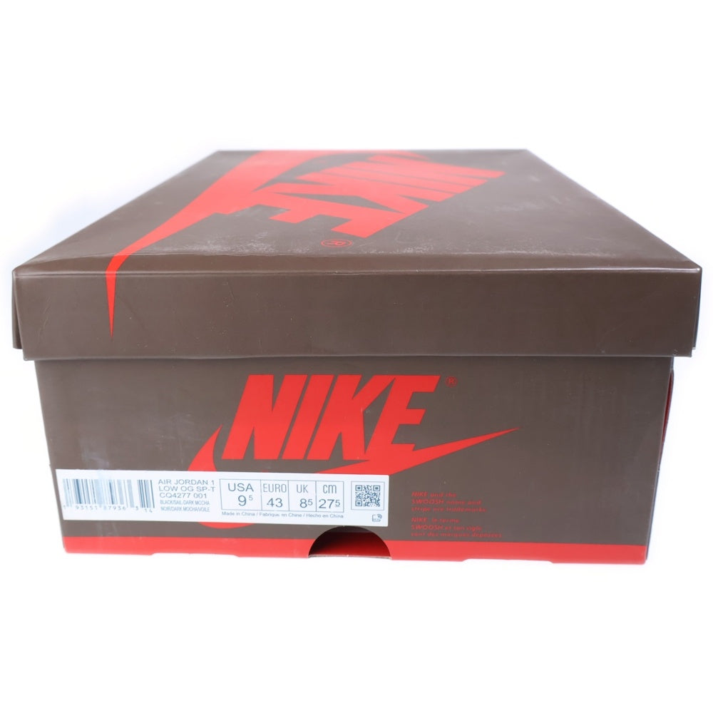 NIKE(ナイキ) ×TRAVIS SCOTT AIR JORDAN 1 LOW OG SP-T CQ4277-001 トラヴィススコット エアジョーダン ローカットスニーカー US9.5/27.5cm ブラウン/ブラック