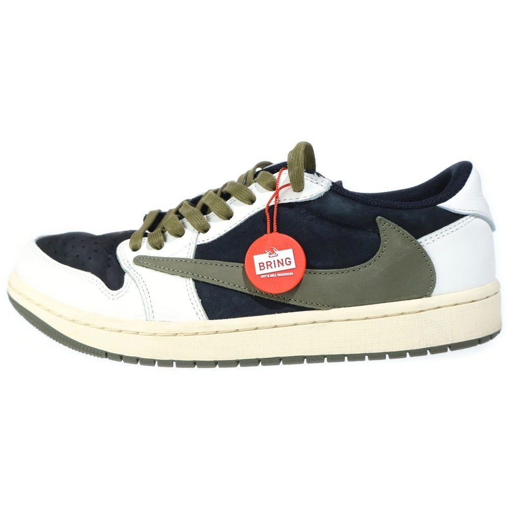 NIKE(ナイキ) ×TRAVIS SCOTT WMNS AIR JORDAN 1 LOW OG DZ4137-106 トラヴィススコット ウィメンズ エアジョーダン1 ローカットスニーカー ホワイト/オリーブ US10.5/27.5cm レディース